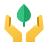 Ícone de uma planta com raiz, representando sustentabilidade.